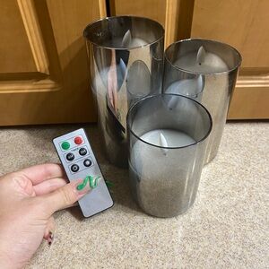 Solar, LED flameless candles.